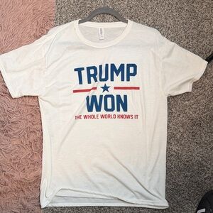 Jerzees White Tee with Blue and Red Print